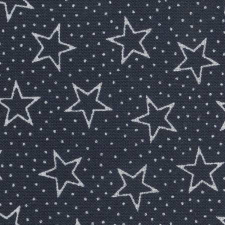 108" Navy Patriotic Stars Wide Quilt Backing Fabric - 44" REMNANT CUT - Basic Palette 49522-NVY, Navy Blue & White Stars Wide Quilt Backing