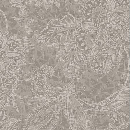 118" Shadows Jacquard Taupe Wide Quilt Backing Fabric -3.5 Yard Cut - Oasis Fabrics 1830804, Light Brown Gray Floral Wide Quilt Backing