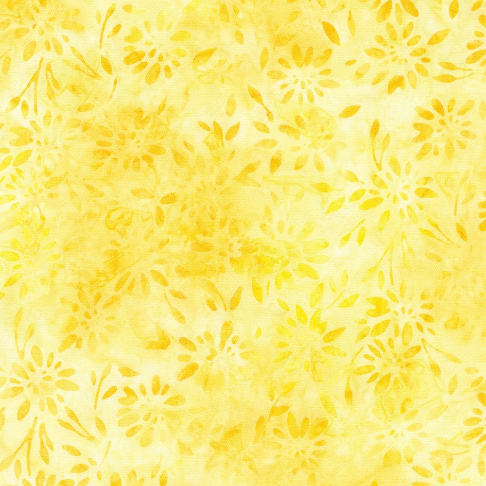 Bees and Flowers Batik 5" Squares Charm Pack - Robert Kaufman Fabrics CHS-1199-42, Yellow and Green Batik Charm Pack