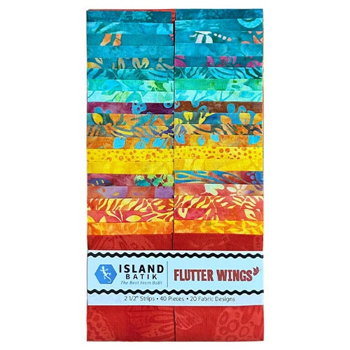 Island Batik Flutter Wings Strip Pack - 40 2 1/2" Pre Cut Fabric Strips