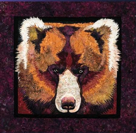 Autumn Eyes Grizzly Bear Pattern by Toni Whitney Design 3005TW, Raw Edge Applique Quilt Pattern, Bear Themed Art Quilt Pattern