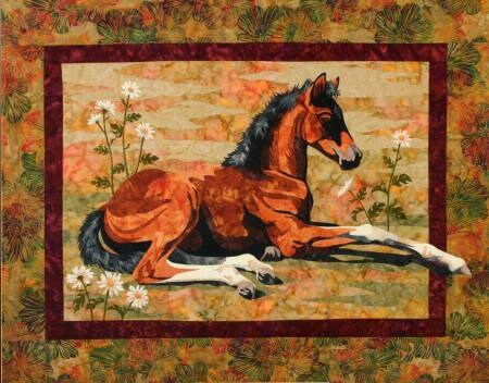 Lazy Days Horse Pattern by Toni Whitney LD009TW, Applique Quilt Pattern, Baby Horse Art Quilt Pattern, Raw Edge Applique Quilt Horse Pattern
