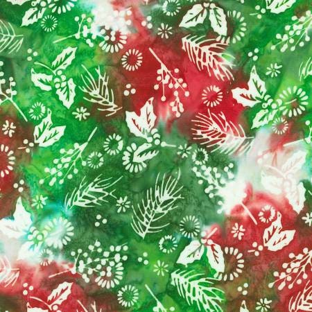 Colors of Christmas Batik 5" Squares Charm Pack - Artisan Batik Robert Kaufman CHS-1231-42, Christmas Themed Batik Charm Pack Fabric Squares