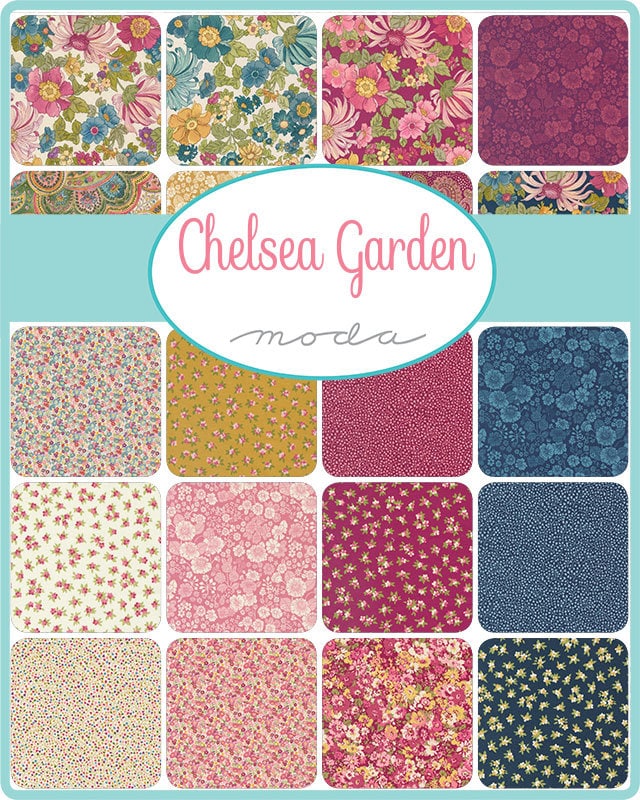 Chelsea Garden Charm Pack - Moda 33740PP, Reproduction Floral Paisley Fabric Charm Pack, Teal Pink Green Paisley Floral Charm Pack