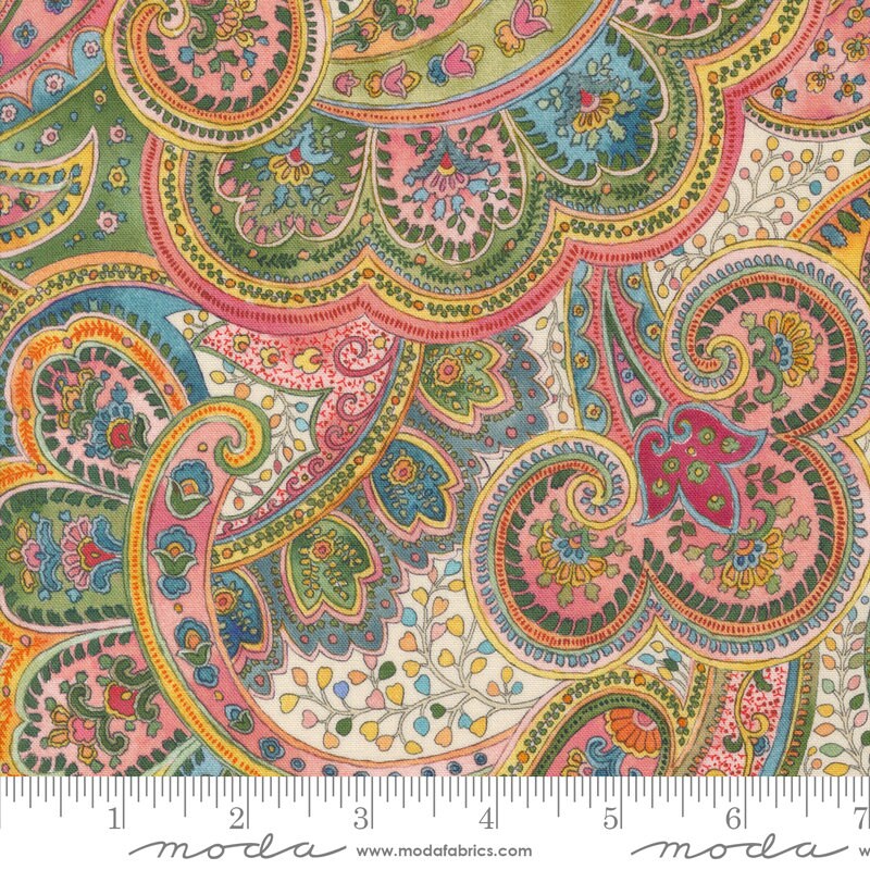 Chelsea Garden Layer Cake - Moda 33740LC, 42 - 10" Fabric Squares, Floral Paisley Reproduction Layer Cake, Paisley Floral Layer Cake