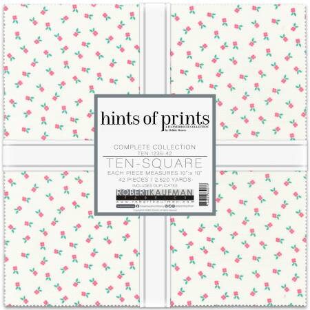 Hints of Prints 10 Square Layer Cake - Robert Kaufman TEN-1235-42, Small Floral Fabric Layer Cake, Background Florals Pre-cuts Layer Cake