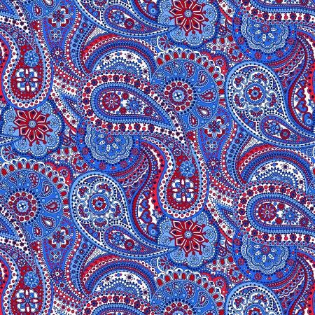 108" Paisley Paradise Red White and Blue Paisley Wide Quilt Backing Fabric - Henry Glass 1181W-78, Wide Quilt Backing Fabric By the Yard