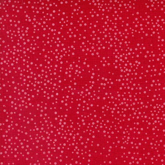 Winterly Thatched Dotty Crimson Fabric - Moda Fabrics 48715-43, Dark Red Dotted Blender Fabric, Thatched Crimson Fabric By the Yard