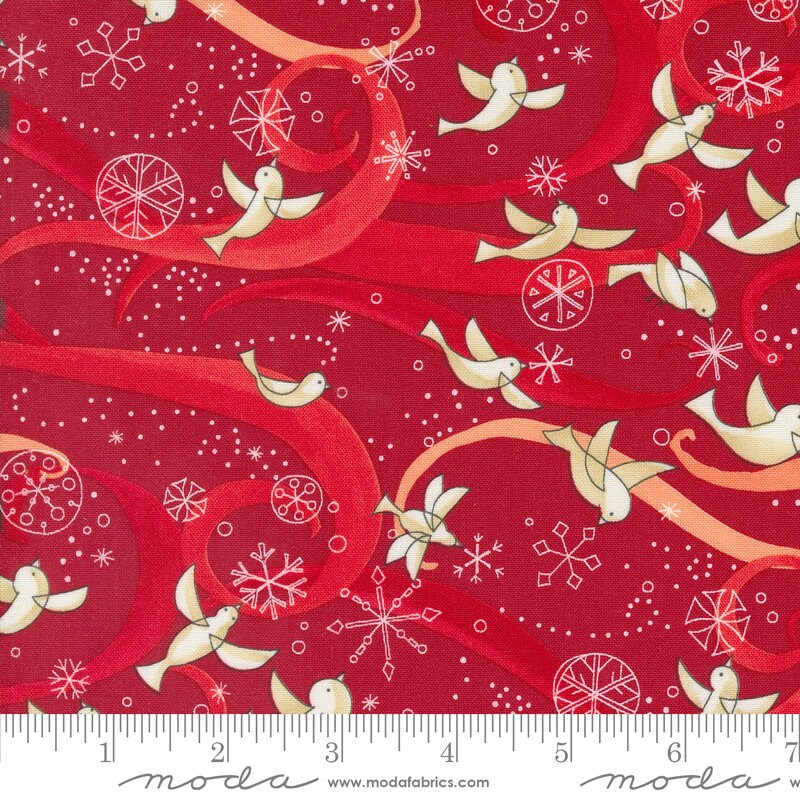 Winterly Layer Cake - Robin Pickens for Moda 48760LC, 42 - 10" Fabric Squares, Christmas Themed Fabric Layer Cake, Christmas Floral Pre Cuts