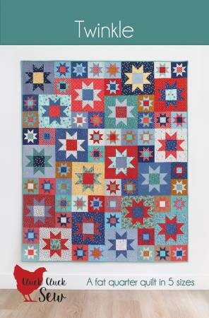 Twinkle Quilt Pattern - Cluck Cluck Sew 221, Fat Quarter Star Quilt Pattern in Five Sizes