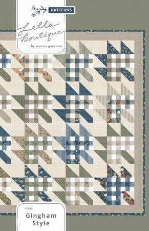 Gingham Style Leaf Quilt Pattern - Lella Boutique 206, Fat Quarter Friendly Leaf Quilt Pattern - Throw Size Quilt Pattern