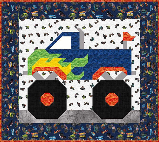 Monster Truck Quilt Pattern - Counted Quilts CQ-179, Truck Themed Quilt Pattern, Little Boy Quilt Pattern