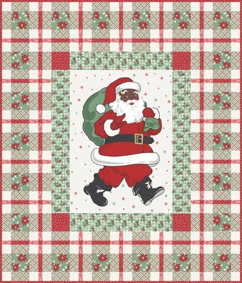 Holly Jolly Santa Quilt Kit - Moda KIT31180B, Christmas Themed Quilt Kit, Santa Claus Quilt Kit, Easy Christmas Quilt Kit, Gift for Quilter