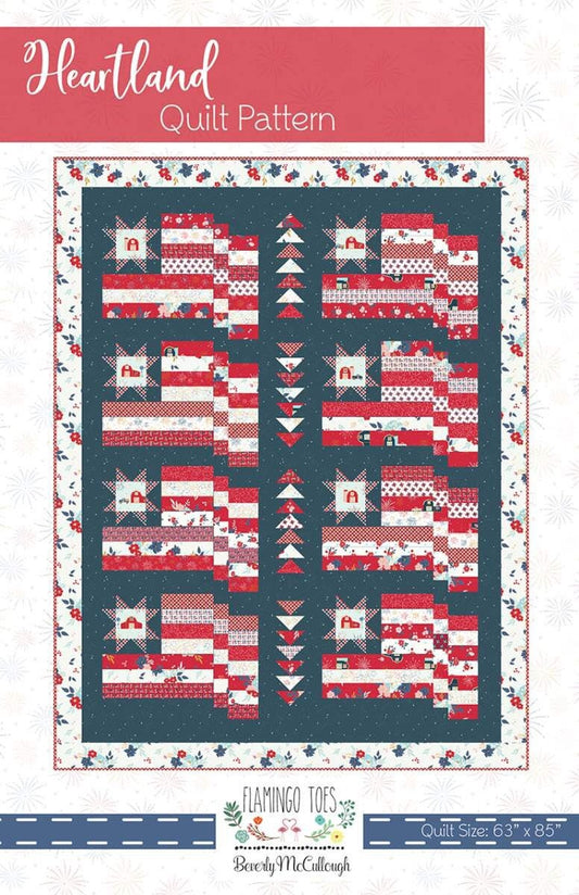 Heartland Quilt Pattern - Flamingo Toes FT-8221HL, Patriotic Quilt Pattern - American Flag Quilt Pattern - Americana Quilt Pattern