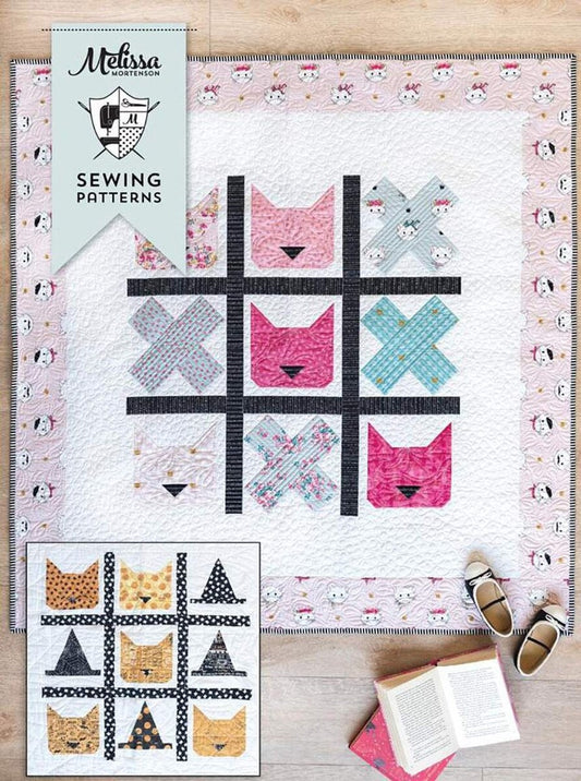 Tic Tac Cat Quilt Pattern - Melissa Mortenson PDC4731, Cat Quilt Pattern - Cat Lover Quilt Pattern, Cat Throw or Wall Quilt Pattern