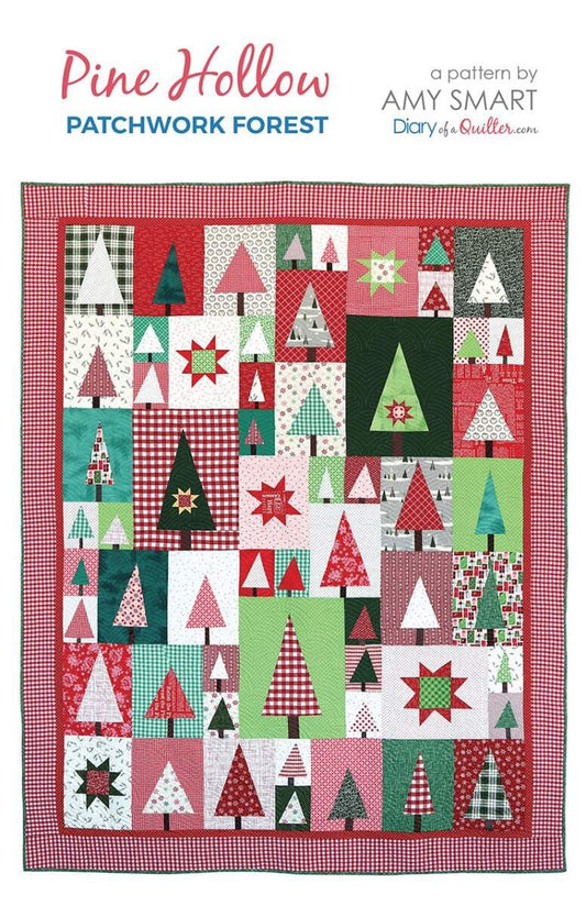 Pine Hollow Patchwork Forest Quilt Pattern - Amy Smart DOQ1903, Tree Forest Quilt Pattern, Christmas Tree Quilt Pattern