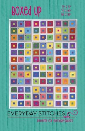 Boxed Up Quilt Pattern - Everyday Stitches ES-546-BOX, Fat Quarter and Scrap Friendly Quilt Pattern in Three Sizes