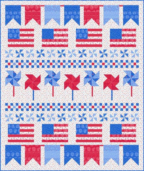 Holiday Americana Quilt Kit - Moda KIT20760, Fourth of July Quilt Kit, Independence Day Quilt Kit, Patriotic Quilt Kit, Gift for Quilter