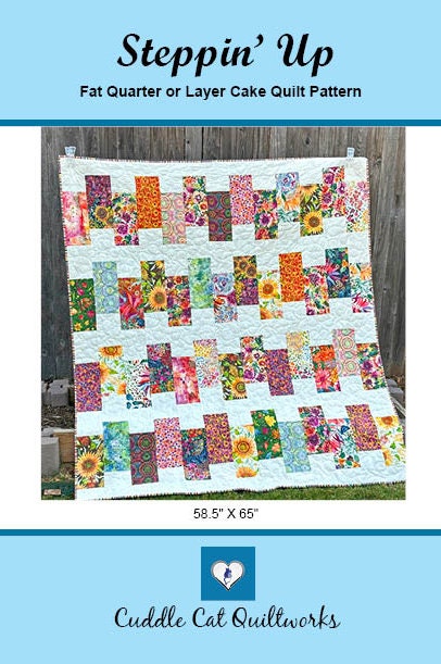 Steppin' Up Quilt Pattern Printed Version - Cuddle Cat Quiltworks CCQ086, Fat Quarter or Layer Cake Quilt Pattern, Large Block Quilt Pattern