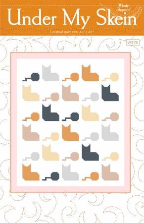 Under My Skein Quilt Pattern - Wendy Sheppard WS75, Cat Themed Quilt Pattern, Fat Quarter Friendly Cat Quilt Pattern, Cat Wall Quilt Pattern