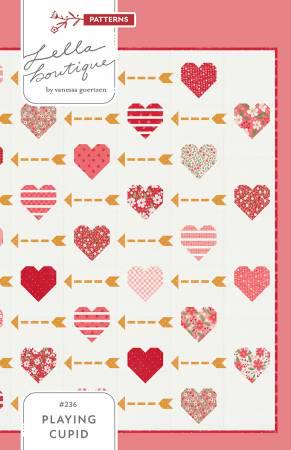 Playing Cupid Quilt Pattern - Lella Boutique 236, Layer Cake or Fat Eighth Heart Quilt Pattern, Valentine Quilt Pattern, Heart Quilt Pattern