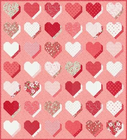 Beloved Quilt Pattern - Lella Boutique 239, Fat Quarter Friendly Heart Quilt Pattern, Valentine Quilt Pattern, Heart Quilt Pattern