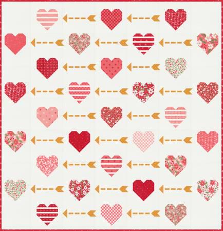 Playing Cupid Quilt Pattern - Lella Boutique 236, Layer Cake or Fat Eighth Heart Quilt Pattern, Valentine Quilt Pattern, Heart Quilt Pattern