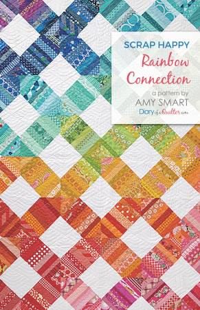 Scrap Happy Rainbow Connection Quilt Pattern with 5 Size Options - Amy Smart DOQ2003, Scrap Friendly Quilt Pattern