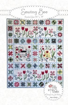 Sewing Bee Quilt Pattern - Jillily Studio 2454, Floral Sampler Quilt Pattern - Fat Quarter Friendly Quilt Pattern - Panel Quilt Pattern