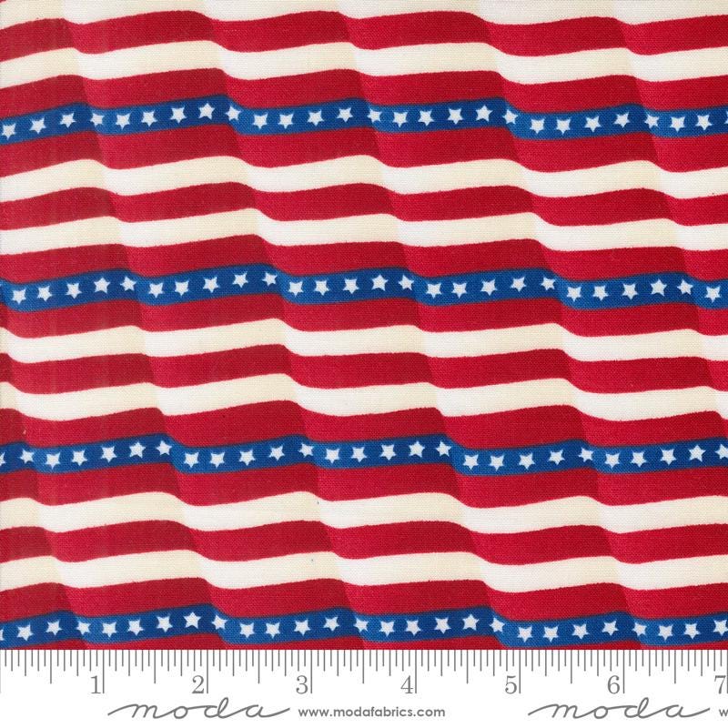 Red White and Bloom Layer Cake - Deb Strain for Moda 56110LC, Patriotic Floral Fabric Layer Cake, Red White and Blue Floral Layer Cake