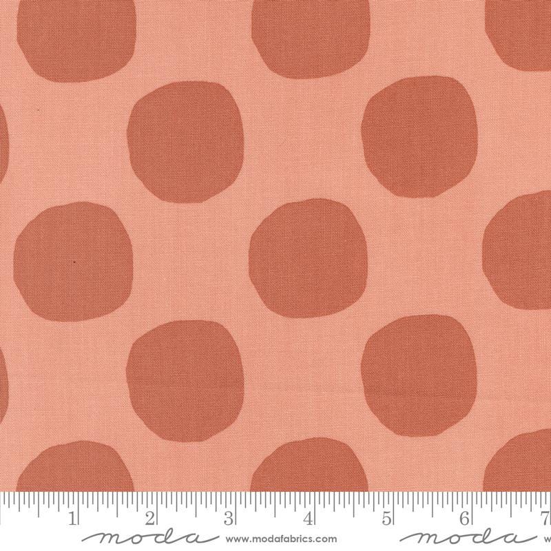 Melrose La Brea La La Land Geometric Dots Fabric - 26" REMNANT CUT - Moda 33784-18, Rust Large Dot Geometric Fabric