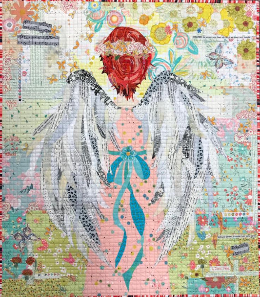 Noel Collage QUILT KIT by Laura Heine Pattern & Fabric Included, Certified Authentic Laura Heine Noel Angel Collage Quilt Kit