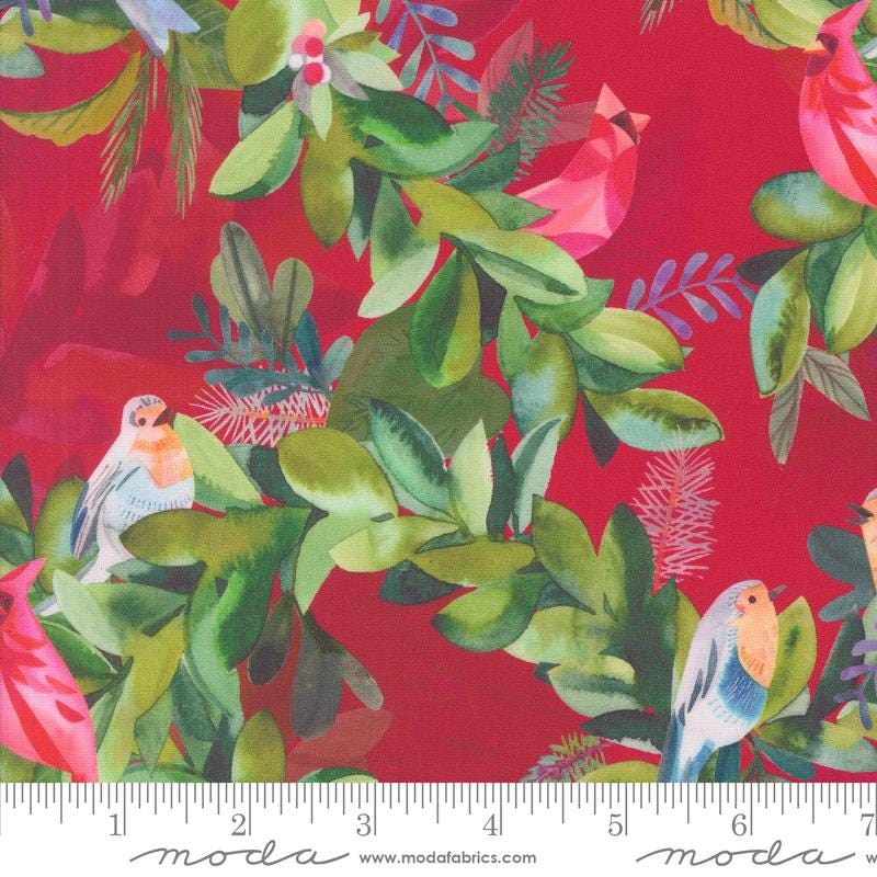 Love and Cheer Christmas Charm Pack - Moda 21830PP, 42 5" Squares, Christmas Poinsettia and Cardinal Layer Cake, Christmas Poinsettia fabric