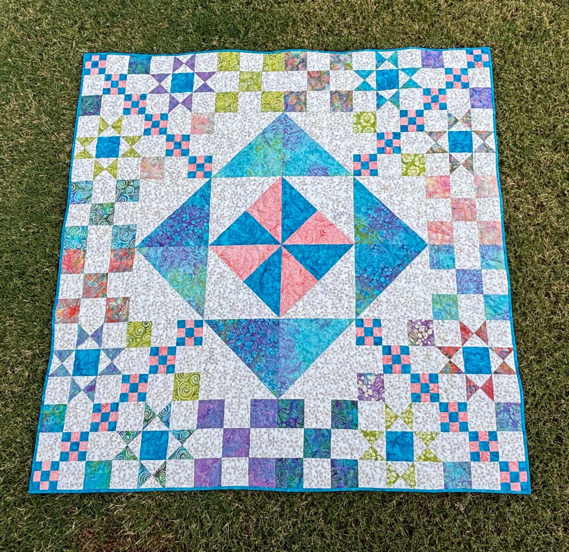 Diamonds in the Rough Quilt Pattern PDF Version - Cuddle Cat Quiltworks CCQ092, Modern Sampler Quilt Pattern, Scrappy Quilt Pattern