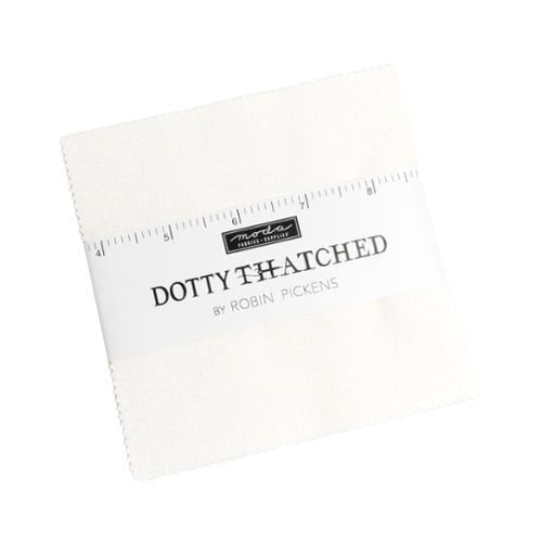 Dotty Thatched Blizzard Charm Pack - Moda 48715PP-150, 42 - White Pre-Cut 5 Inch Squares, Thatched White Fabric Charm Pack