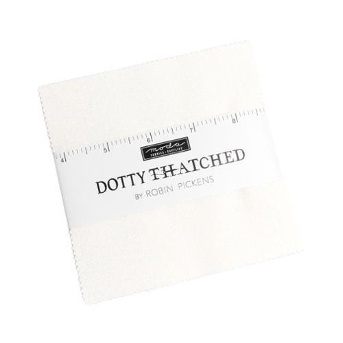 Dotty Thatched Blizzard Charm Pack - Moda 48715PP-150, 42 - White Pre-Cut 5 Inch Squares, Thatched White Fabric Charm Pack