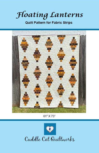 Floating Lanterns Quilt Pattern PDF Version, Cuddle Cat Quiltworks CCQ091, Strip Pack or Jelly Roll Quilt Pattern