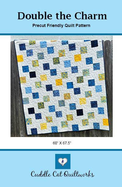 Double the Charm Quilt Pattern PDF Version, Cuddle Cat Quiltworks CCQ084, Charm Square Quilt Pattern