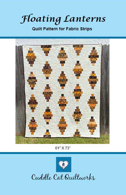 Floating Lanterns Quilt Pattern Printed Version - Cuddle Cat Quiltworks CCQ091, Strip Pack or Jelly Roll Quilt Pattern