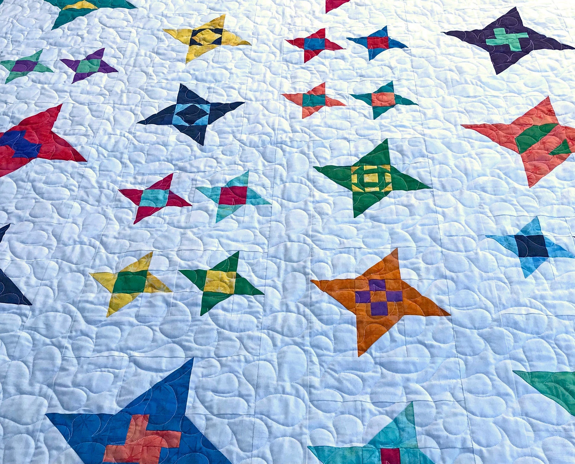 Star Gazing Quilt Pattern Printed Version CCQ082, Fat Quarter Friendly Modern Star Sampler Quilt Pattern