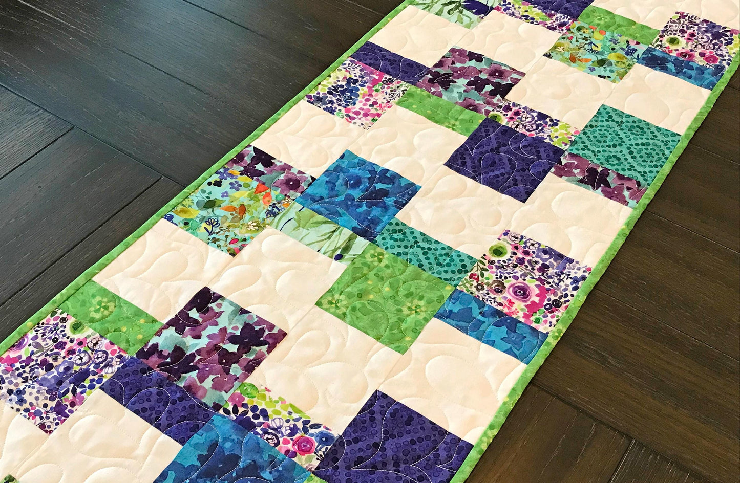 Dancing Squares Table Runner Pattern PDF Version CCQ067, Easy Charm Square Table Runner Pattern, Table Runner Pattern for Charm Squares