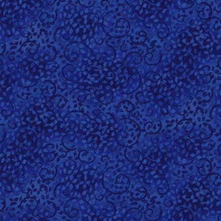 Royal Navy Scroll Fabric - Wilmington Essentials Basics 26035-446, Blue Blender Fabric, Royal Blue Blender Fabric - By the Yard