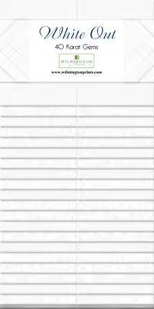 White Out 40 Karat Gems White Fabric Strip Pack - Wilmington Prints Q842-12-842
