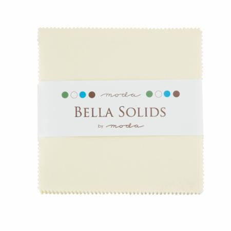 Bella Solids Snow Charm Pack - Moda 9900PP-11- 42 - 5" Fabric Squares - Ivory Pre-Cut 5 Inch Squares, Ivory Charm Pack