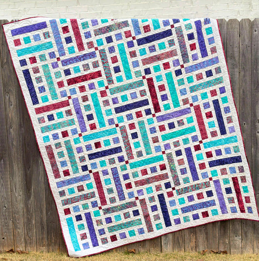 Chutes & Ladders Strip Quilt Pattern PDF Version, Cuddle Cat Quiltworks CCQ095, Strip Pack Quilt Pattern, Easy Jelly Roll Quilt Pattern