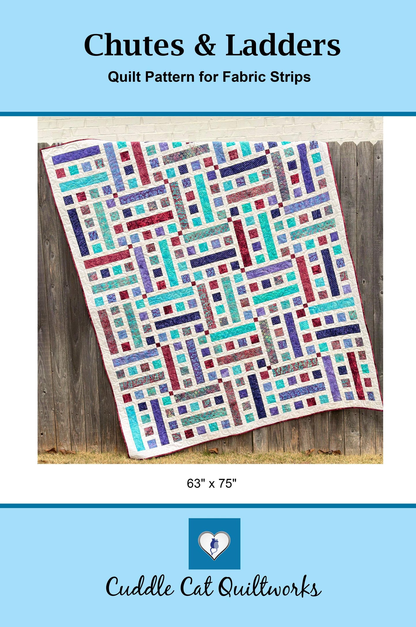Chutes & Ladders Strip Quilt Pattern Printed Version - Cuddle Cat Quiltworks CCQ095, Strip Pack Quilt Pattern, Jelly Roll Quilt Pattern