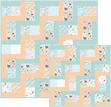 Baby Charms Quilt Pattern with Two Size Options PDF Version, Cuddle Cat Quiltworks CCQ097, Baby or Toddler Quilt Pattern for Charm Squares