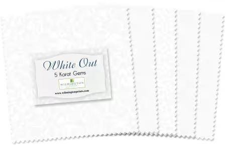 White Out Essentials 5 Karat Gems Charm Pack - Wilmington Prints Q507-12-507, White on White Fabric Charm Pack, White Blender Pre Cut Fabric
