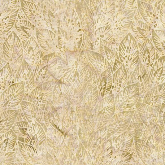 Island Batik Foundation Blenders Wheat Leaves Latte Batik Fabric - BE38-F1 - Tan Batik Blender Fabric By the Yard