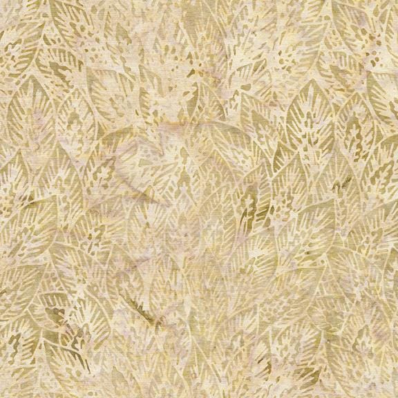 Island Batik Foundation Blenders Wheat Leaves Latte Batik Fabric - BE38-F1 - Tan Batik Blender Fabric By the Yard